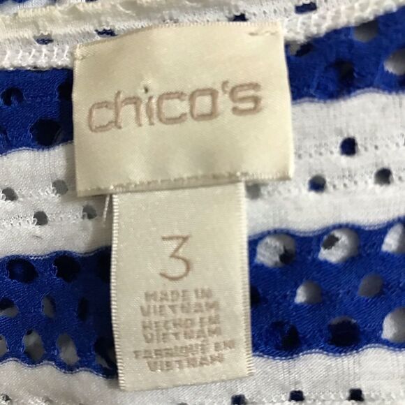 Chico’s Bue & White open striped swim cover-up cardigan duster Size 3 (L) - Picture 11 of 12